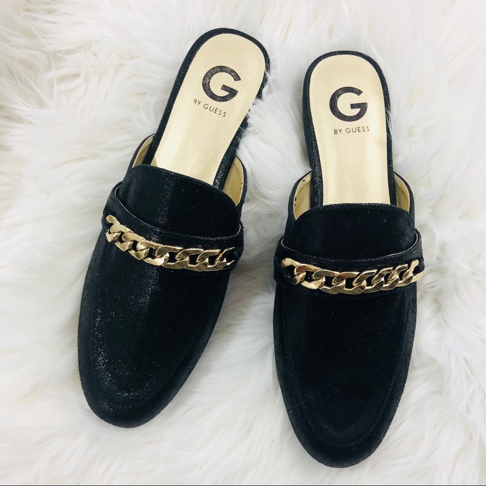 G by Guess Black Slip On Mule Flats Size 10M New
